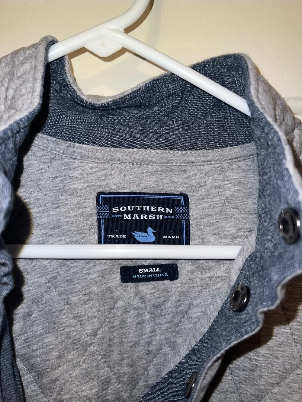 Southern Tide Quilted Heather Gray Lightweight Jacket